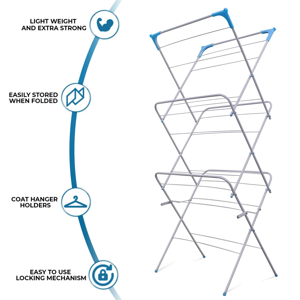 Foldable Tiered Laundry Drying Rack