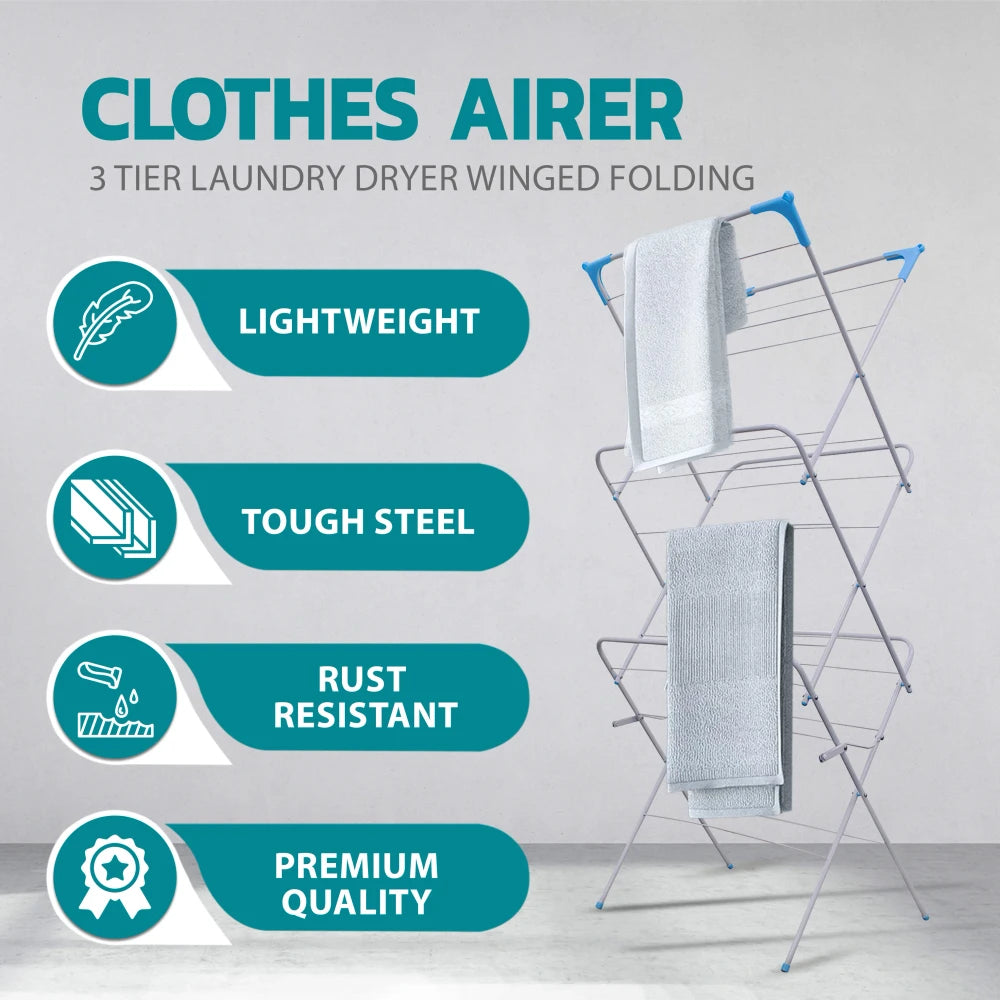 Foldable Tiered Laundry Drying Rack