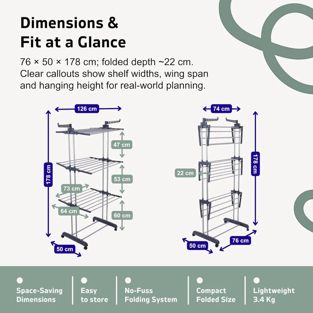Foldable Tiered Clothes Airer