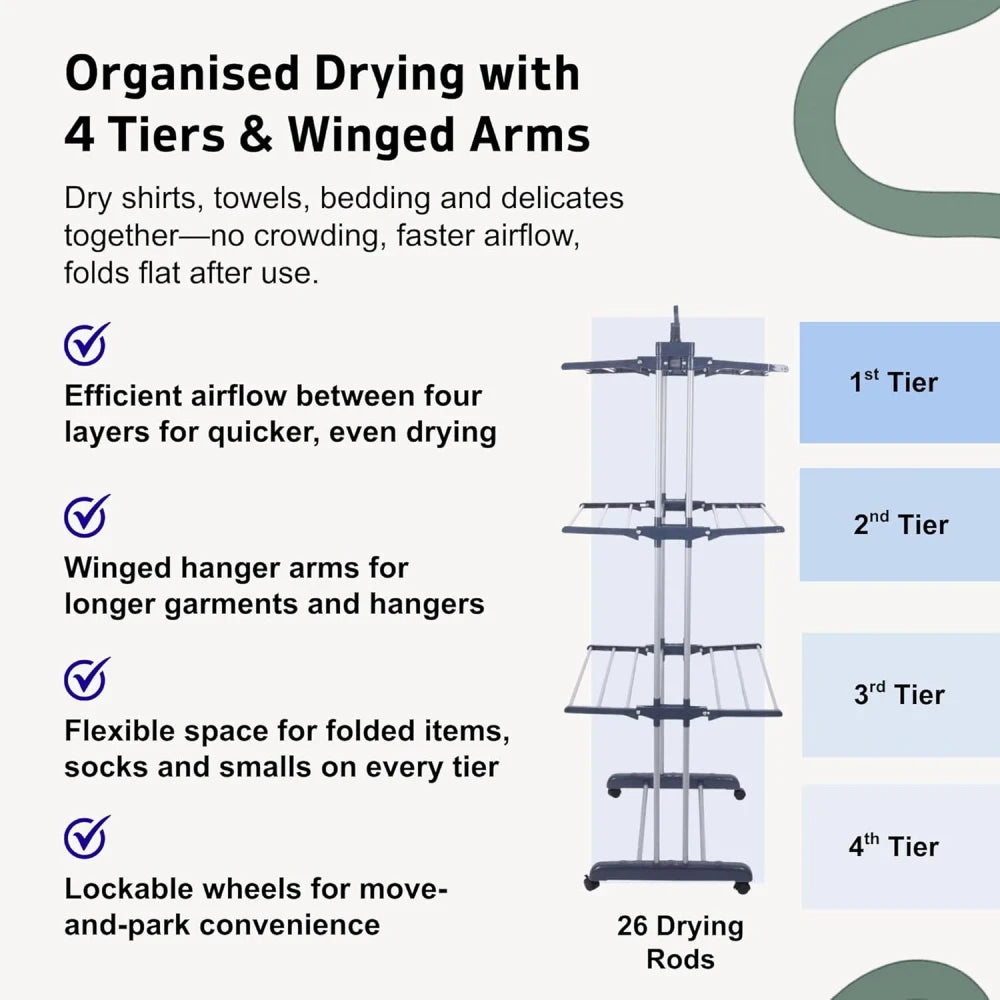 Foldable Tiered Clothes Airer