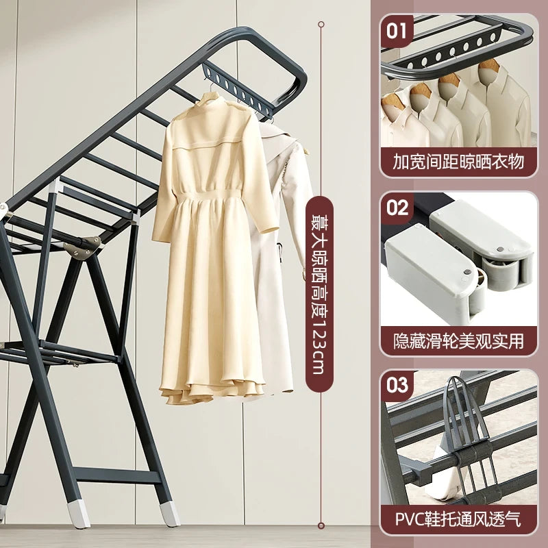Folding Carbon Steel Clothes Drying Rack
