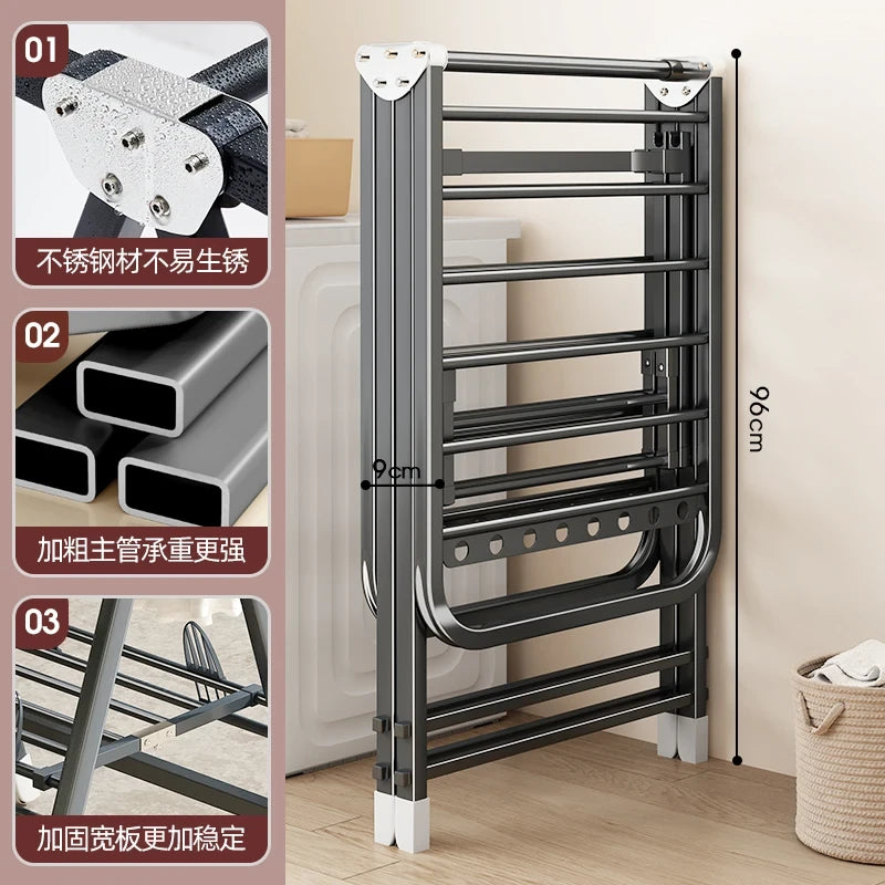 Folding Carbon Steel Clothes Drying Rack