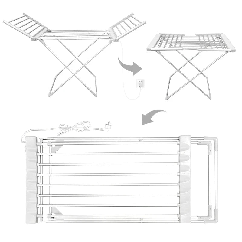 Foldable Heated Electric Clothes Drying Rack