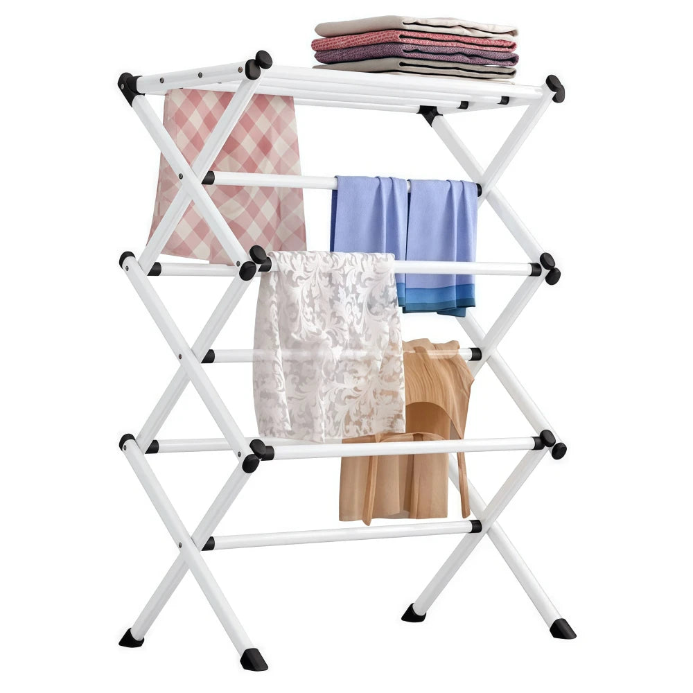 Foldable Tiered Clothes Drying Rack