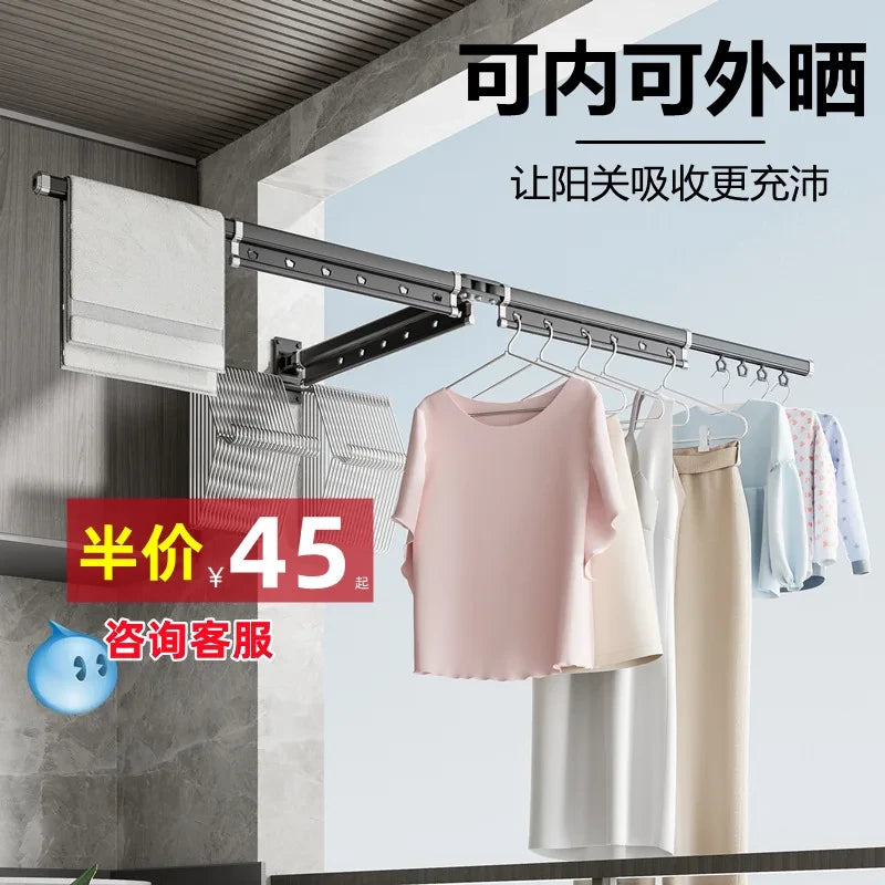 Foldable Wall Mounted Clothes Drying Rack