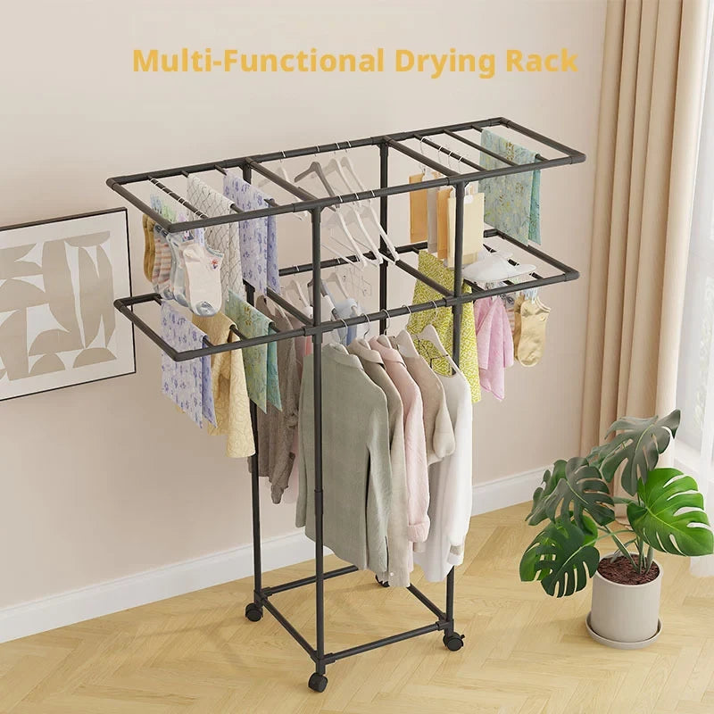 Rolling Clothing Drying Rack