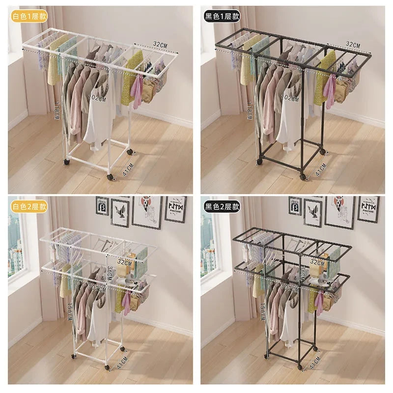 Rolling Clothing Drying Rack