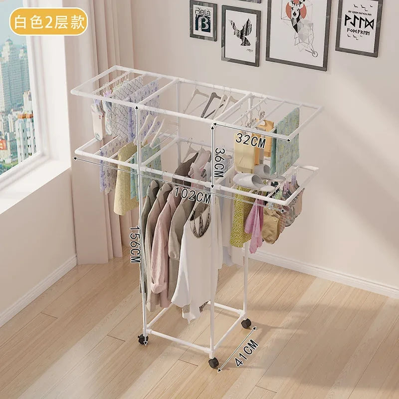 Rolling Clothing Drying Rack
