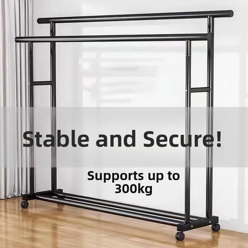 Indoor Simple Single Rod Clothes Drying Rack Portable Bedroom Hat Clothes Airer Stand for Dormitory Home Use Easy Installation