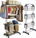 4 Tier Foldable Clothes Airer Rack Indoor Outdoor Dryer Laundry Dry Rail Hanger