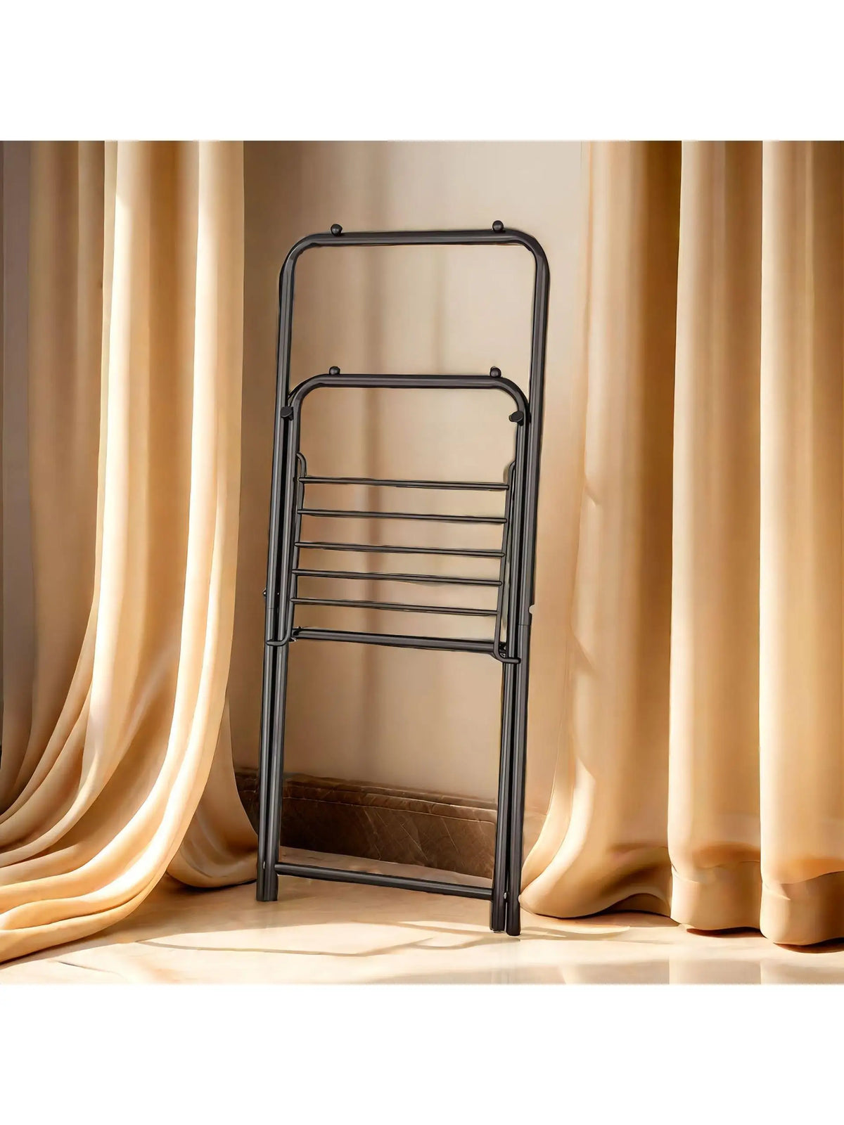 Small Portable Clothes Drying Rack Balcony Free Standing Clothes Hanger Heater Indoor Airer Compact Laundry Drying Rod